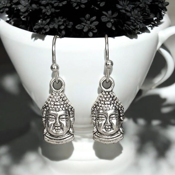 5 For $25💫Silver Buddha Dangles Earrings - Picture 1 of 3